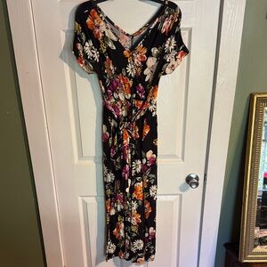 Latched Mama Black Floral Nursing Jumpsuit